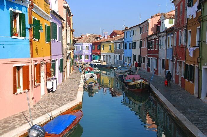 The Island of Burano and its bright coloured houses